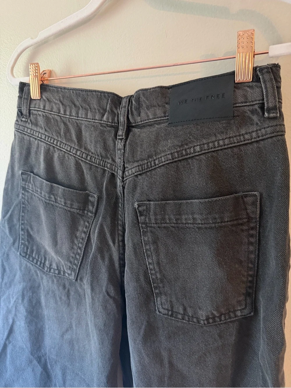 We The Free- Black High-Rise Denim Cutoff Shorts